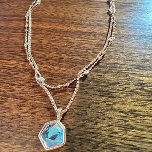 Kendra Scott double necklace rose gold plated